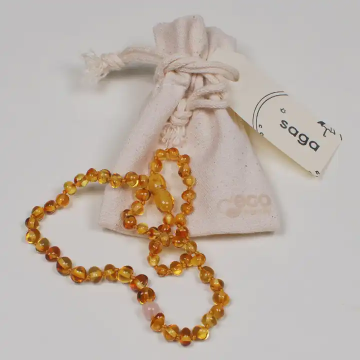 Ensemble bracelet et collier d'ambre pour bébé Miel –